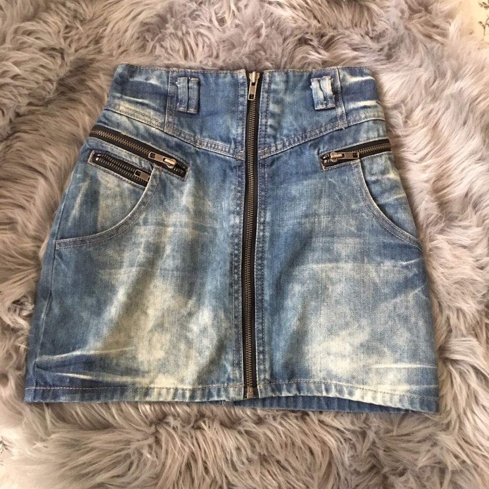Y2k Bratz Zippered Denim Skirt